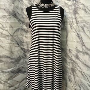 Just Be Black and White Halter Mini Sundress
